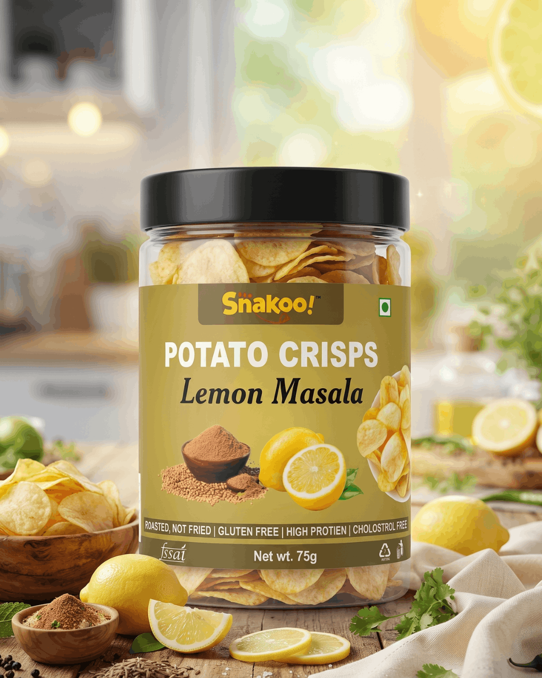 Snakoo Nimbu Masala Zing Potato Crisps