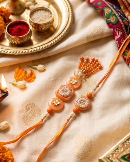Traditional Floral Bhaiya Bhabhi Rakhi