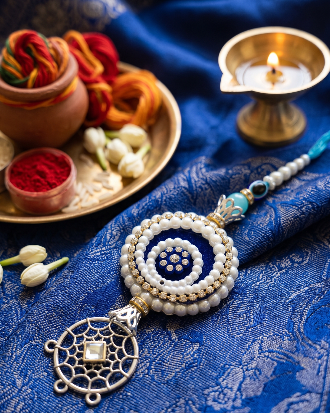 Sacred Evil Eye Dreamcatcher Rakhi(Latkan)