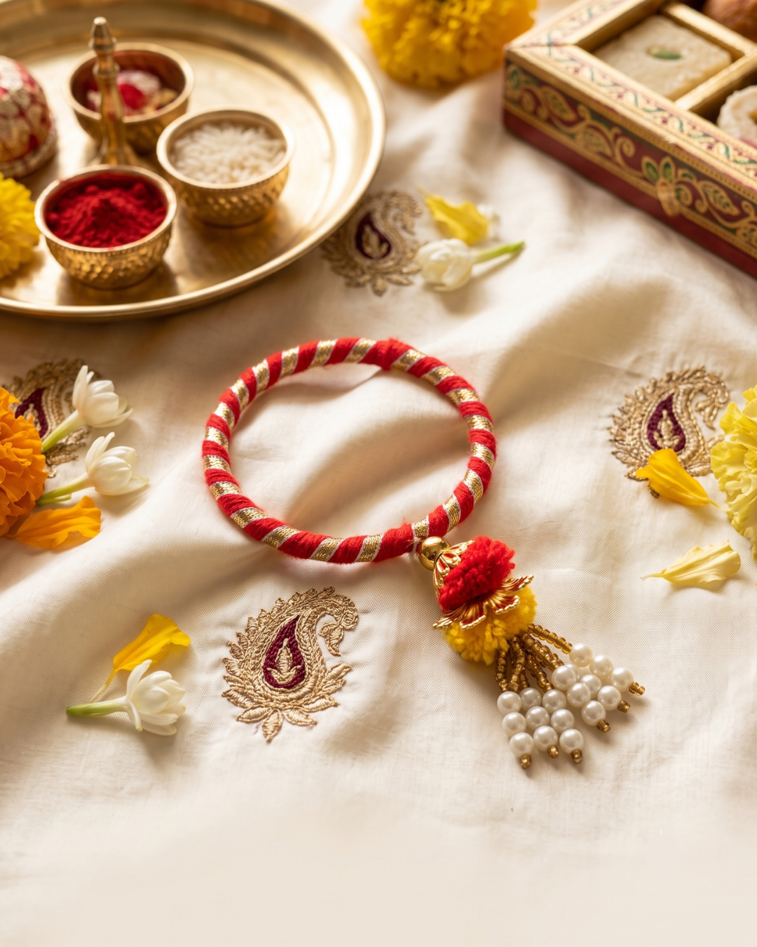 Traditional Pearl Rakhi(Chuda)