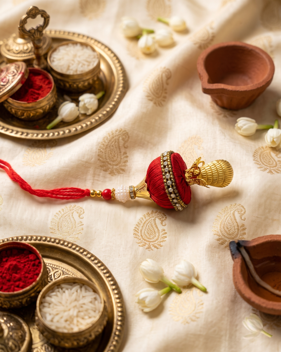 Artisanal Silk Kalash Rakhi(Latkan)