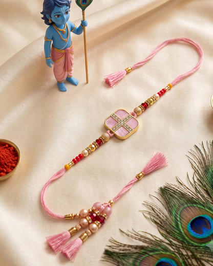 Elegant Pearl Charm Rakhi