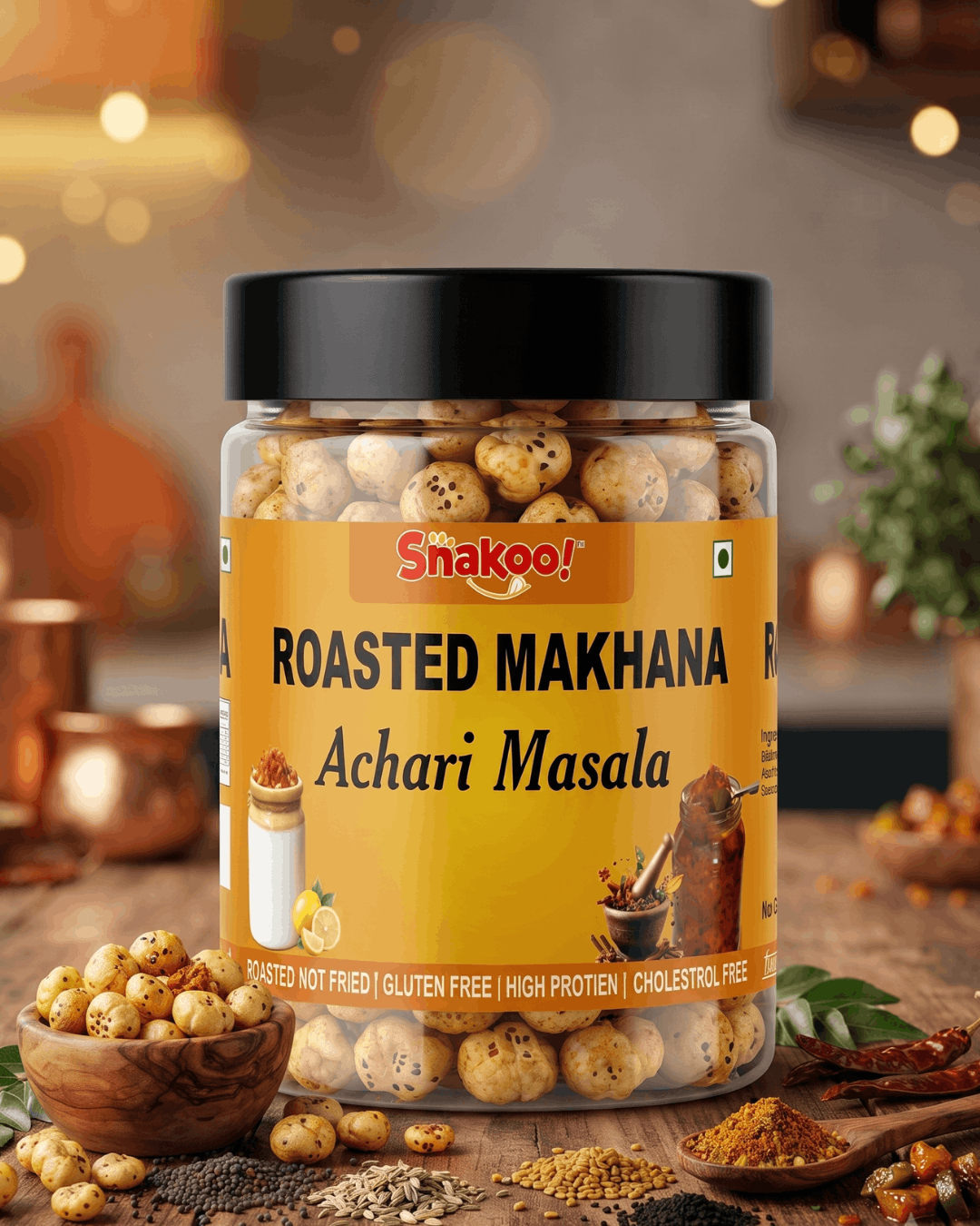 Snakoo Chatpata Achari Roasted Makhana
