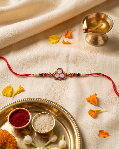 Classic Floral Pearl Beaded Rakhi