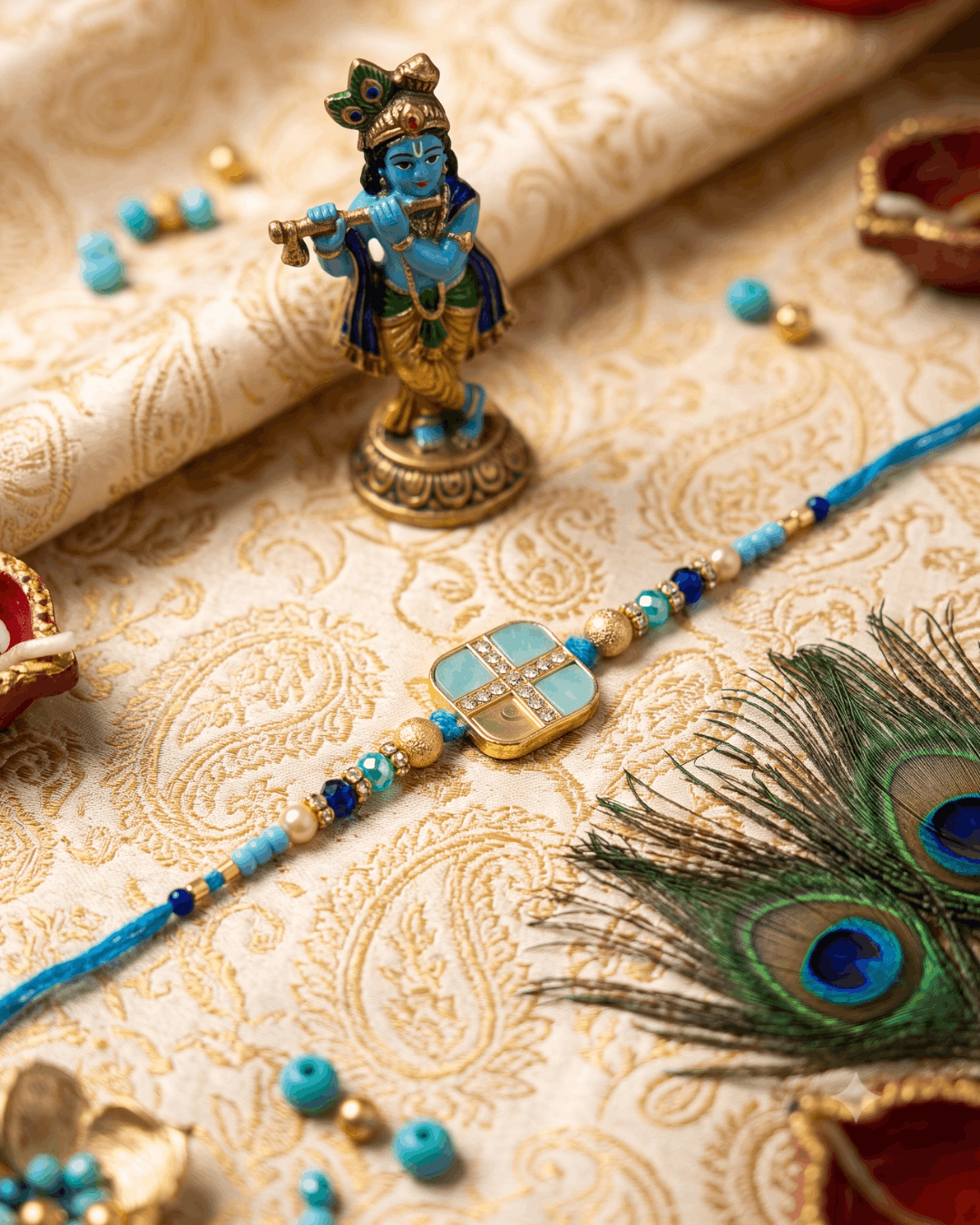 Elegant Pearl Charm Rakhi