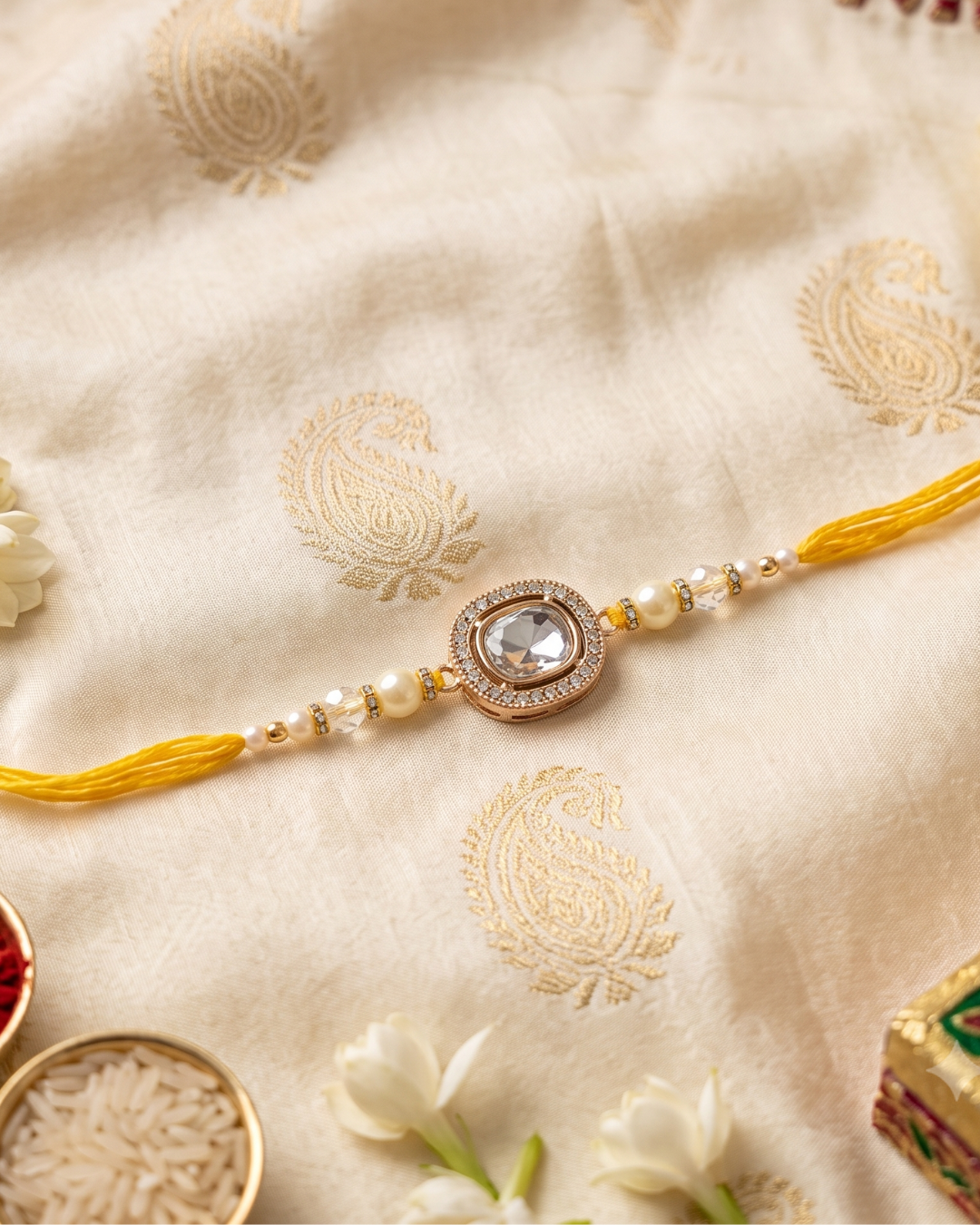 Sparkling Solitaire Stone Rakhi