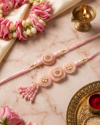 Traditional Floral Bhaiya Bhabhi Rakhi