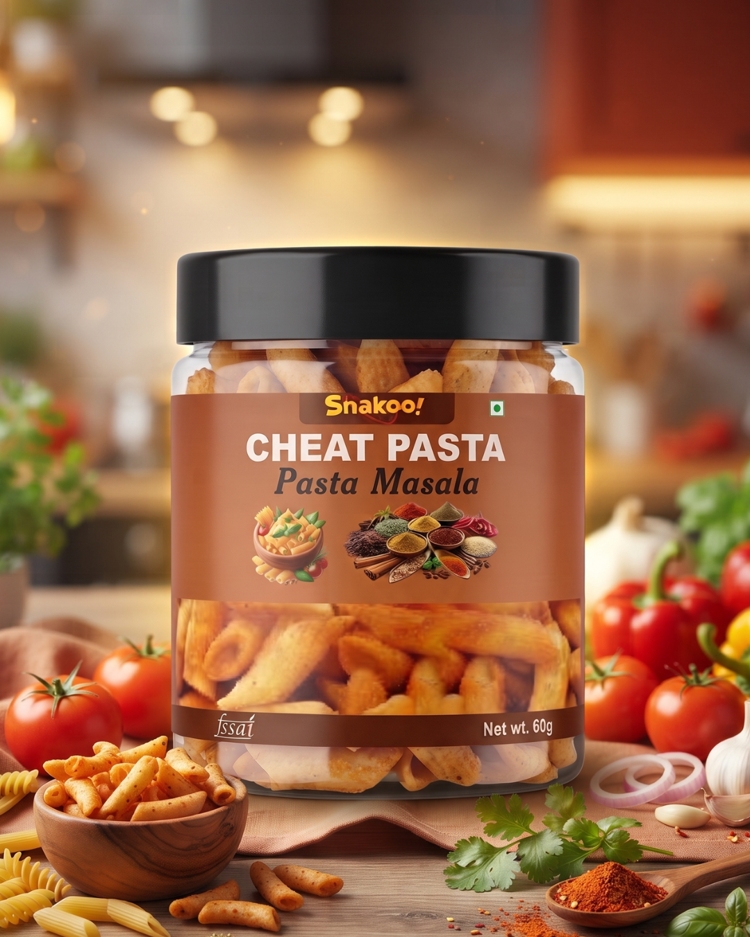 Snakoo Desi Pasta Masala Cheat Pasta