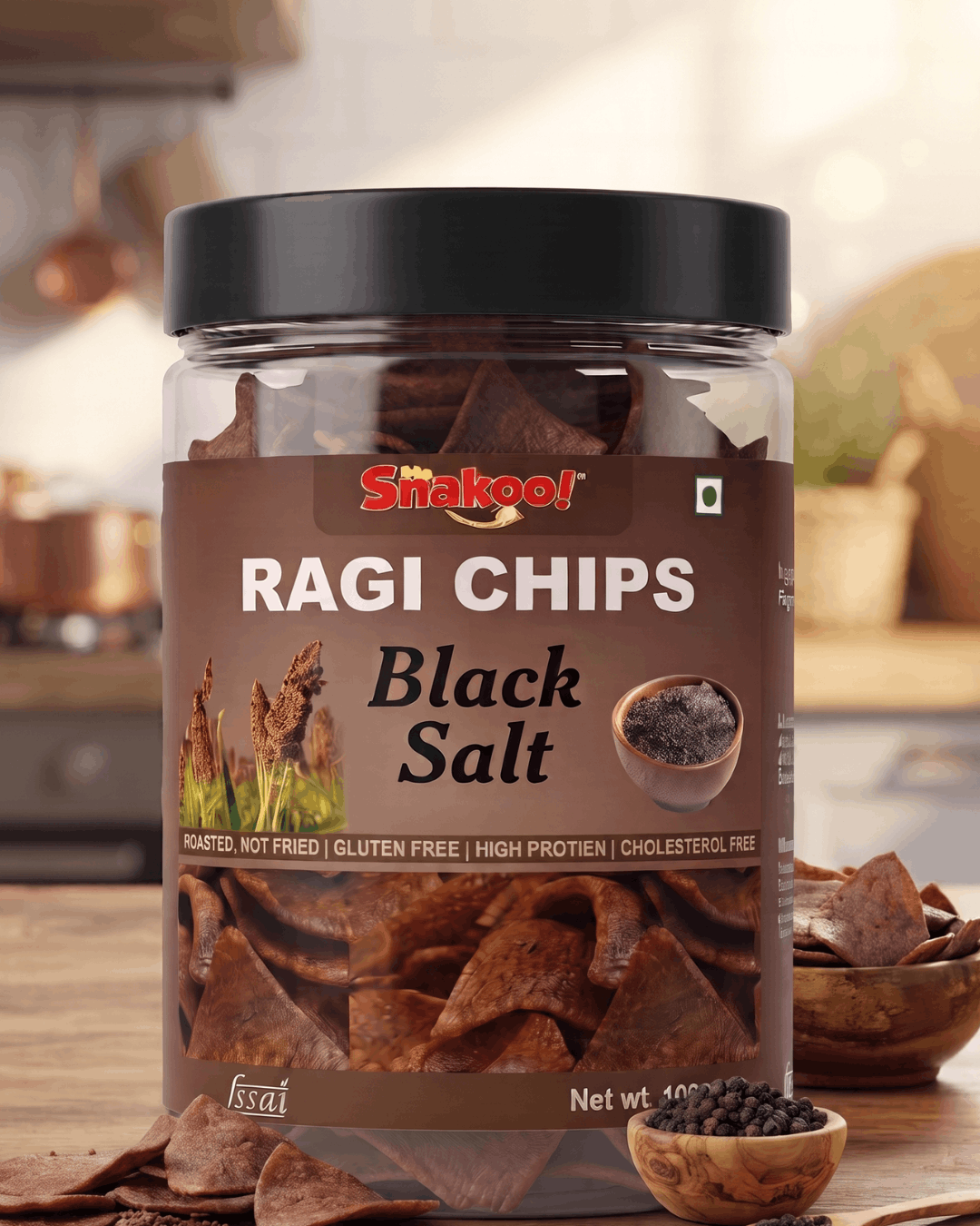 Snakoo Kala Namak Crunch Ragi Chips