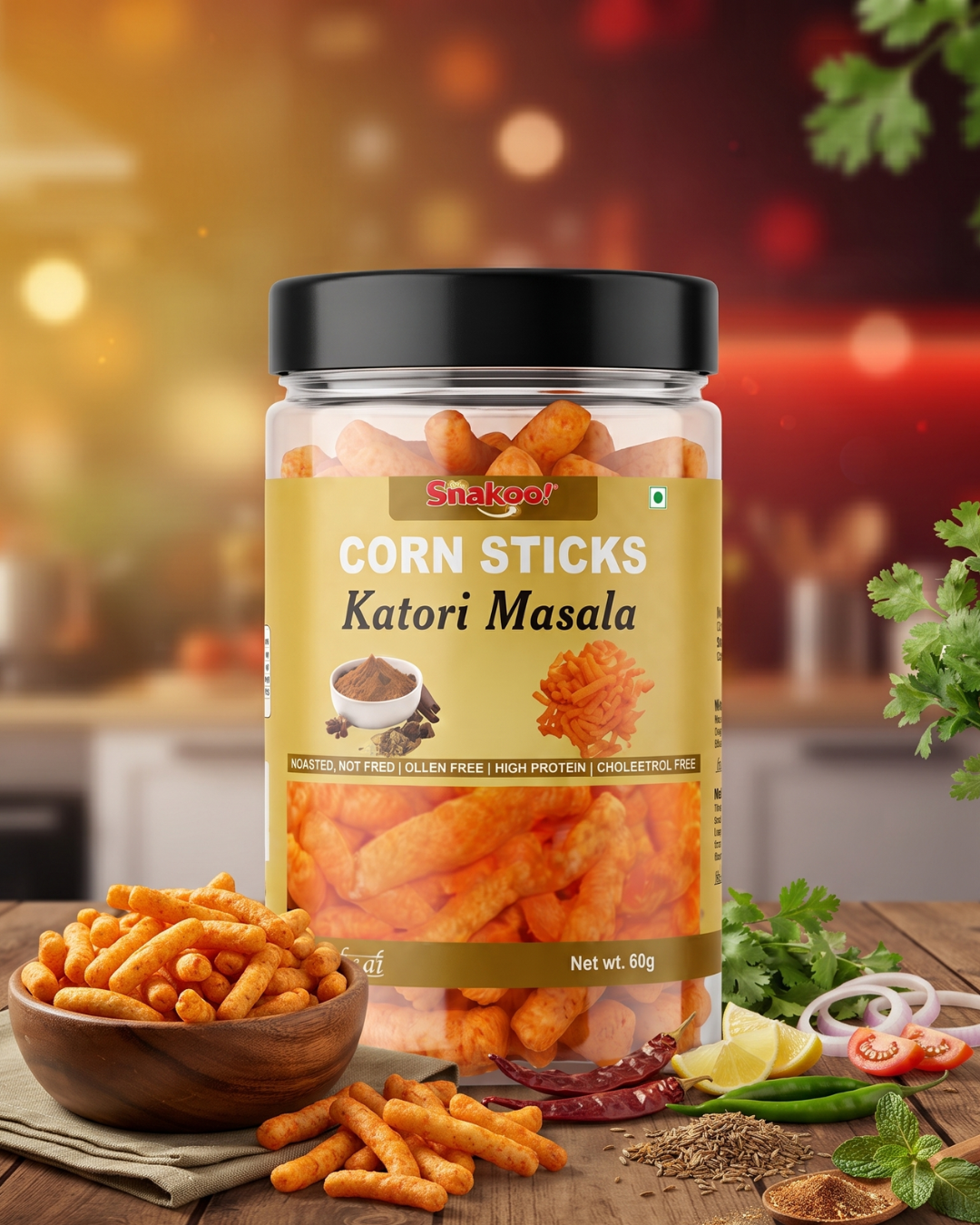 Snakoo Katori Masala Chatkara Corn Sticks