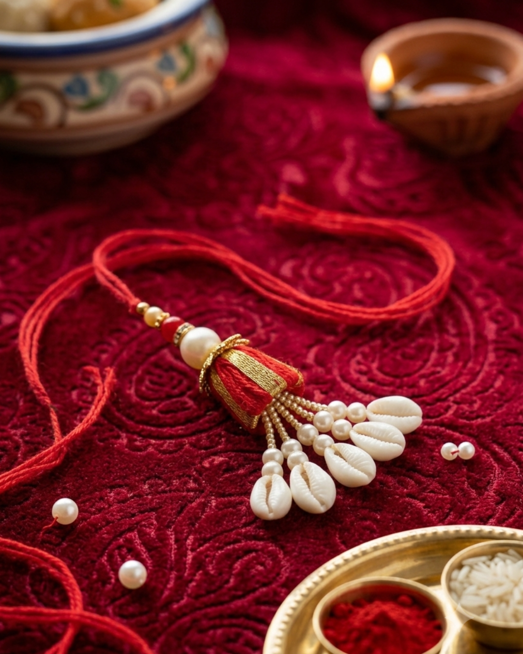 Majestic Shell Charm Rakhi
